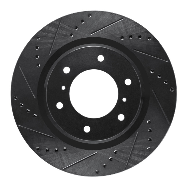 Mitsubishi Montero Limited Brake Rotor (1) - Front Left - R1 Concepts - Drilled & Slotted - Black - `08-`17 Mitsubishi Montero Limited Brake Rotor (1) - Front Left - R1 Concepts - Drilled & Slotted - Black - `08-`17